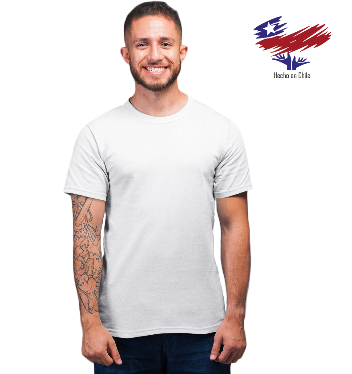Polera Hombre Algodon Nacional Manga Corta