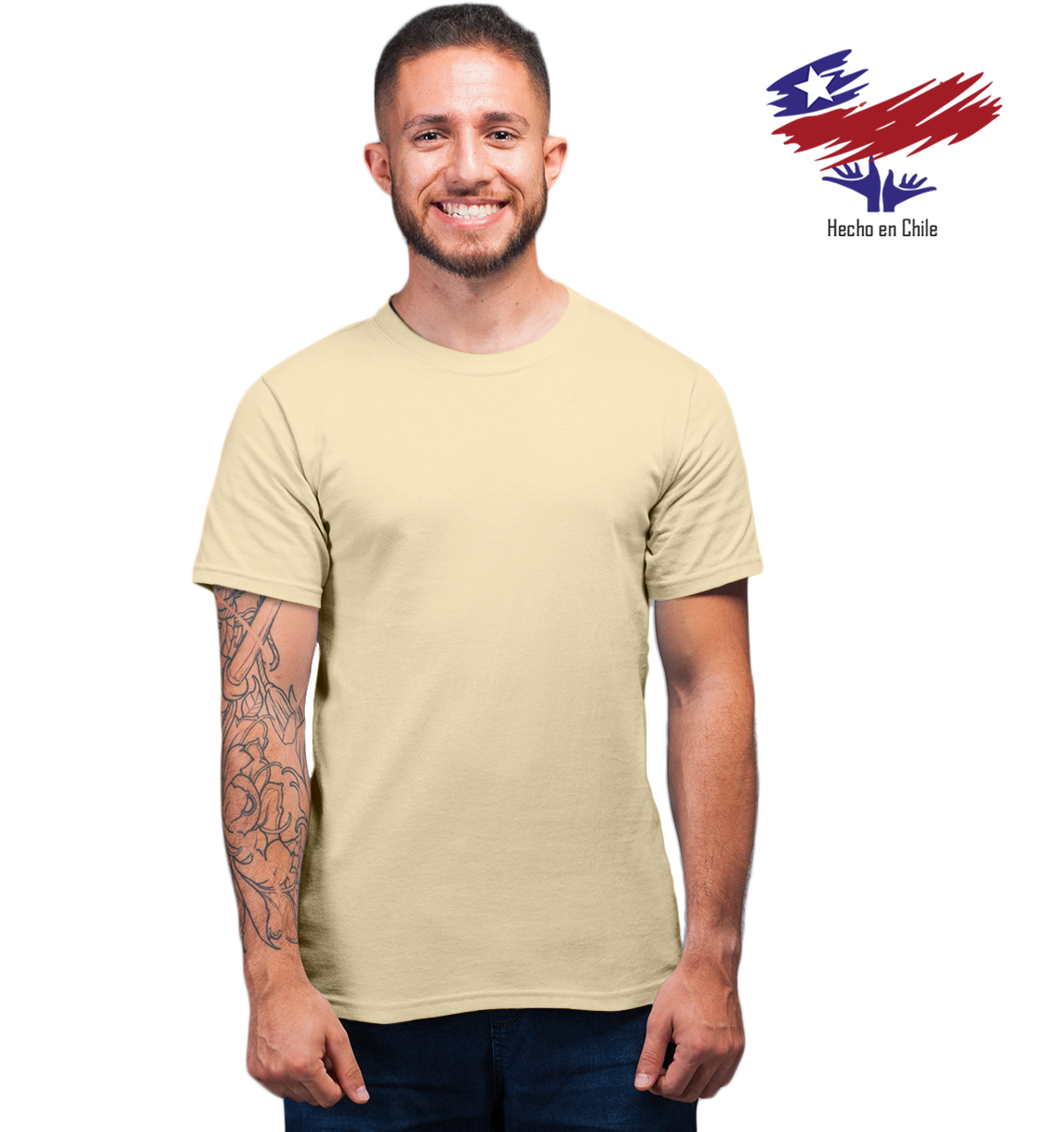 Polera Hombre Algodon Nacional Manga Corta
