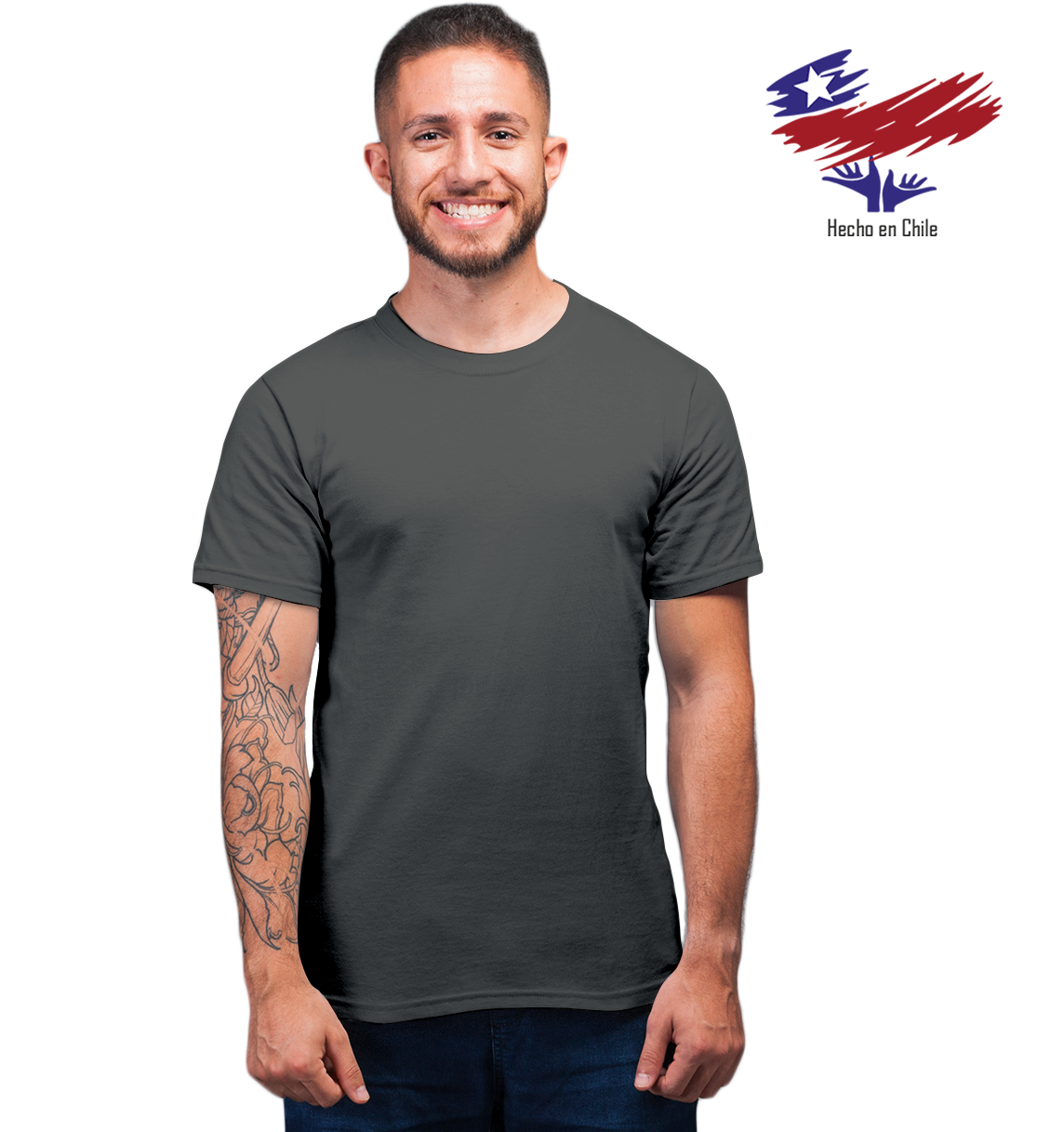 Polera Hombre Algodon Nacional Manga Corta