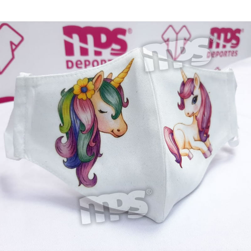 Pack 3 Mascarillas Reutilizables Personalizadas Unicornio Antifluidos Antitranspirante